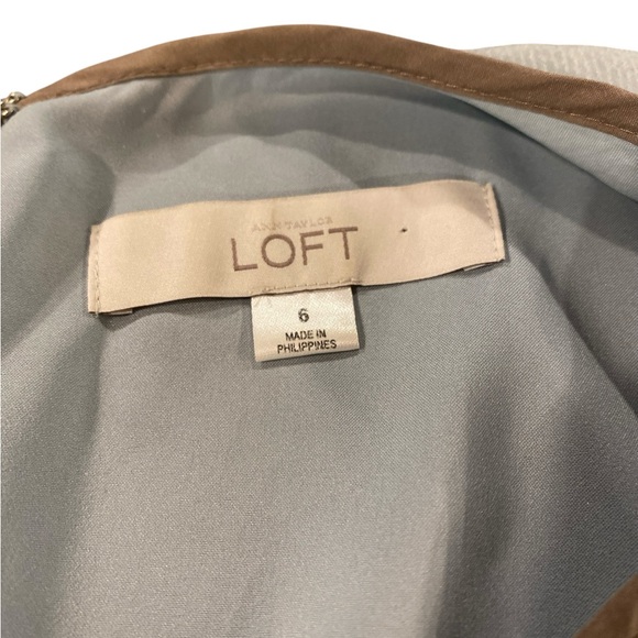 LOFT‎ Womens  Casual Ruffle Dress in Light Sage Green 100% Silk - Picture 6 of 7